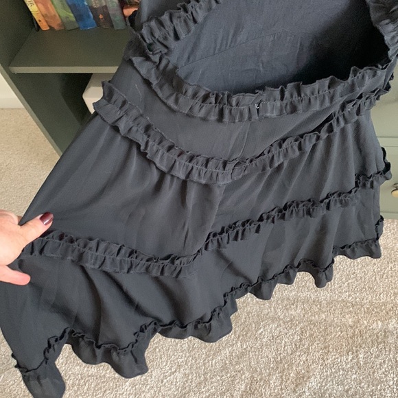Lulu's Black Ruffle Mini Dress - Picture 3 of 4